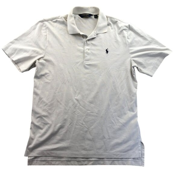 Polo Ralph Lauren Mens Polo Shirt Medium White Classic Golf Travel Short Sleeve - Picture 1 of 16
